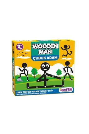 Eğitici Oyuncak Wooden Man Çöp Adam Oyuncak Çubuk Adam Alican Aktivite Eğitici Oyuncak