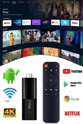 Ultra Hd Android 12.1 Tv Box 4k Android Tv Medya Oynatıcı Tv Stick Smart Tv Wifi 5g 2024 Versiyon