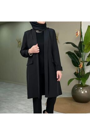 Kadın Uzun Giy Çık Siyah Ceket