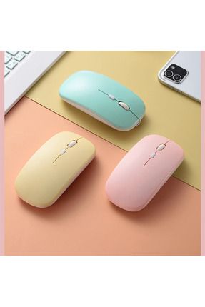 Tüm Cihazlarla Uyumlu Şarj Edilebilir Sessiz Mouse Bluetooth + 2.4Hz Wifi Kablosuz Mouse Fare