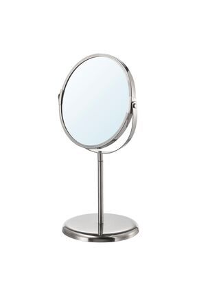 Büyüteçli Ayna Makyaj Aynası Paslanmaz Çelik Ayna 17 Cm Çap Çift Taraflı Bir Tarafı 3 Kez Büyütür