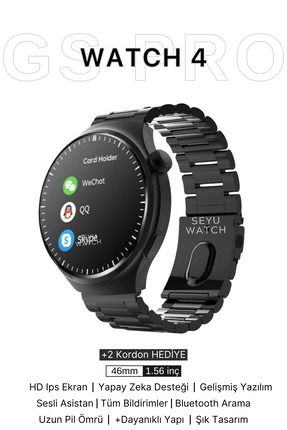 Watch 4 Gs Pro Kordon Hediyeli 46mm Akıllı Saat Iphone Ve Android Tüm Telefonlara Uyumlu