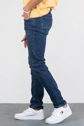 HALAT S Erkek BRUCE Koyu Mavi Ta lamal Slim Fit Likral Jean Kot Pantolon Fiyat Yorumlar Trendyol