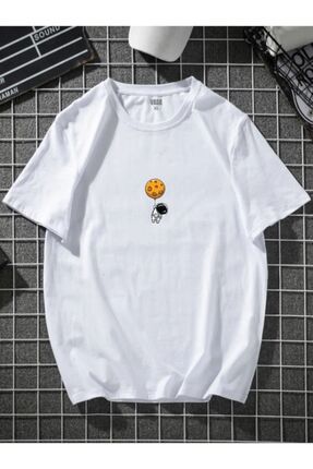 Unisex Mini Astronot Balon Baskılı T-Shirt