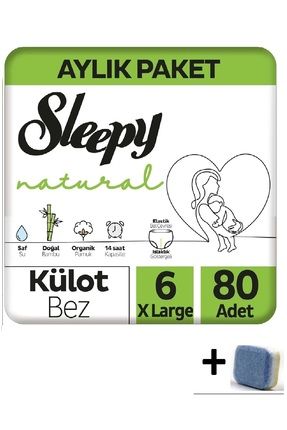 Natural Külot Bebek Bez X-Large 6 No 80 li+İLBAYS TABLET HEDİYE