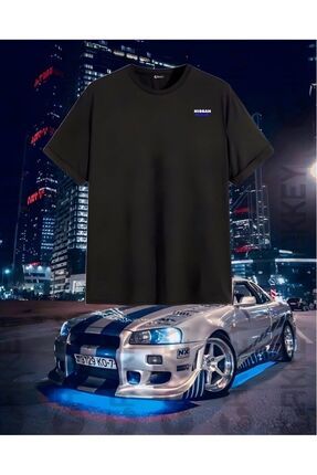 Cakkey H zl Ve Ofkeli Nissan Skyline GTR R34 Bask l Oversize T Shirt