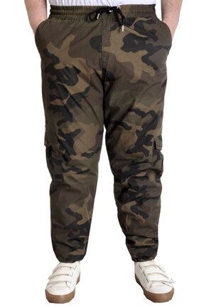 Mode Xl Erkek Pantolon Jogger Kamuflaj 23910 Haki