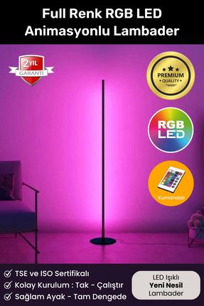 Yeni Nesil Full Renk Led Rgb Stick Animasyonlu Uzaktan Kumandalı Aydınlatma Sistemi Köşe Lambader