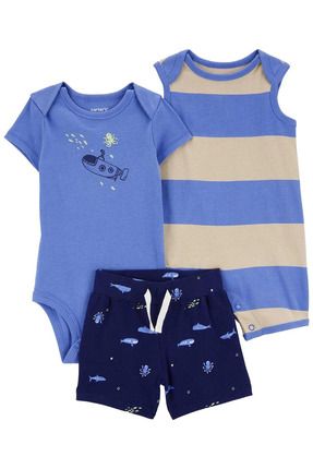 Layette Erkek Bebek 3'Lü Set 1Q470110 Karışık Renkli