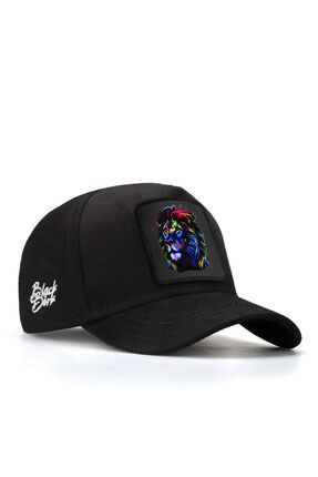 V1 Baseball Kids Aslan - 7 Kod Logolu Unisex Siyah Çocuk Şapka (CAP)