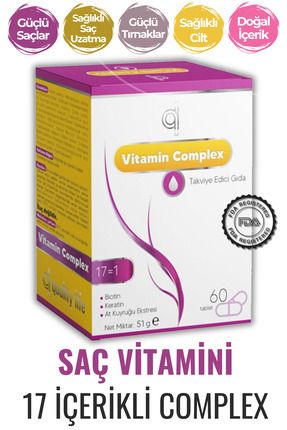 Ql Hair Vitamin Complex 60 Tablet Biotin Keratin Selenyum Çinko Folik Asit Saç Dökülmesi Vitamini