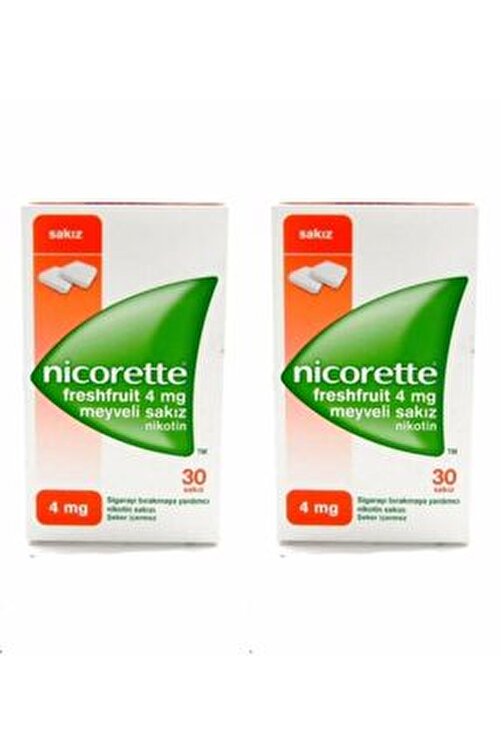 NicorettE 4mg Freshfruit Meyveli Sakız 30Lu 2 Kutu