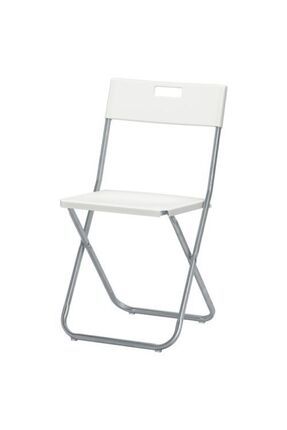 Gunde Katlanabilir Sandalye Taşınır Beyaz Galvanizli Çelik