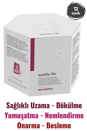 Ql 8 Aktifli Saç Maskesi - Aşırı Yıpranmış Ve Kuru Saçlar İçin Besleyici Onarıcı Hızlı Saç Uzatma