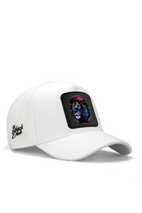 V1 Baseball Kids Aslan - 7 Kod Logolu Unisex Beyaz Çocuk Şapka (CAP)