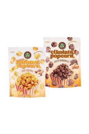 Bitter Çikolatalı Popcorn 80g- Yer Fıstıklı Popcorn 80g İkilisi