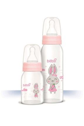 Baby Bebsi Cam Biberon Seti (250ml+125ml) - Pembe