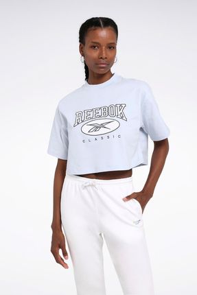 Reebok CLASSICS BIG LOGO Mavi Kad n K sa Kol T Shirt Fiyat Yorumlar Trendyol