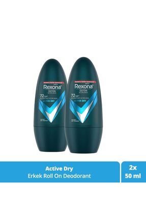 Üstün Koruma Erkek Roll On Deodorant Active Dry 72 Saat Kesintisiz Koruma 50 ml x2