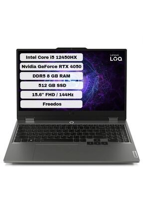 LOQ 83GS007WTR Intel Core i5 12450HX 8GB 512GB SSD RTX 4050 Freedos 15.6" FHD Bilgisayar