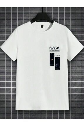 Erkek NASA The Star Baskılı Oversize T-shirt