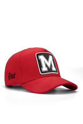 V1 Baseball Kids M Harf - 2sb Kod Logolu Unisex Kırmızı Çocuk Şapka (CAP)