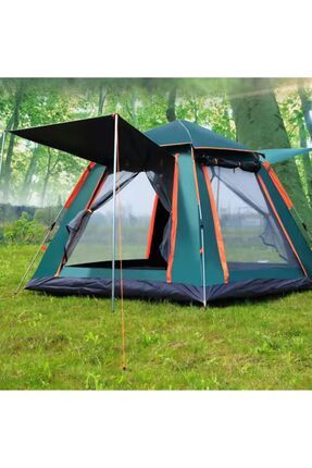 6 Kişilik Kare Çadır Otomatik Kamp Çadırı 215x215x142cm Dayanıklı Piknik Çadır Taşıma Çantalı Su