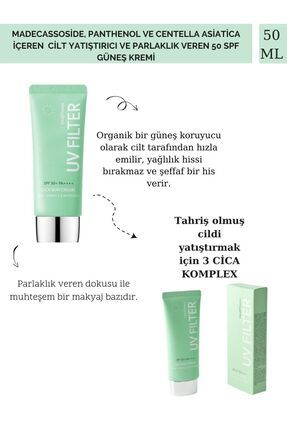 Madecassoside,Panthenol Ve Centella Asiatica Içeren Cilt Yatıştırıcı 50 Spf Güneş Kremi 50 Ml