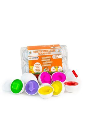 Geometrik Yumurta Eşleme Oyunu 6'lı Oyuncak Yumurta Şekil Renk Eşleştirme