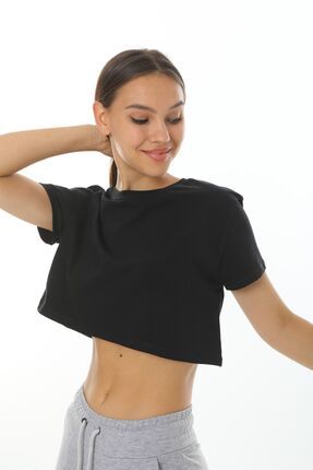 The Step Sports Step Beyaz Kad n Pamuklu Crop Sala T shirt