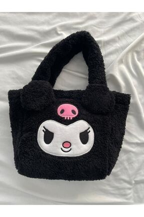 Anime Sanrio Kuromi Kawaii Peluş El Çantası Siyah