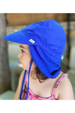 Royal Blue Flap Lejyoner, Ense Korumalı, Boyundan Bağlamalı, Lastikli Ayar Tokalı, Çocuk Güneş Şapka