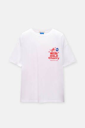 Pull Bear K sa kollu kiraz bask l Pepsi t shirt Fiyat Yorumlar Trendyol