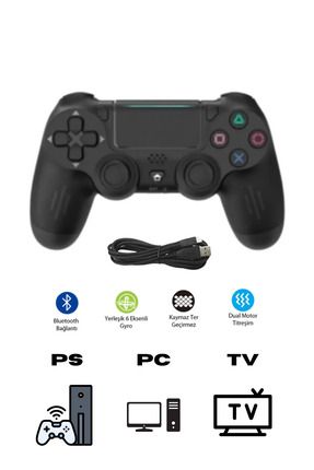 Kablosuz Titreşimli Oyun Kolu Joystick PS4 Kolu PS PC TV Uyumlu