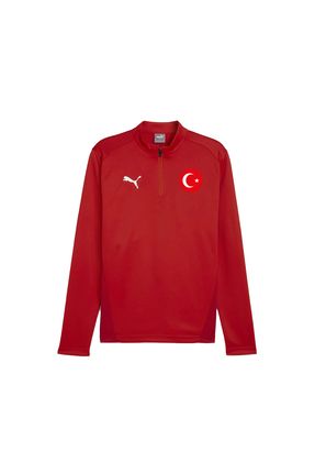 Euro 2024 Türkiye Milli Antrenman Fermuarlı Sweatshirt Ceket Kırmızı Beyaz