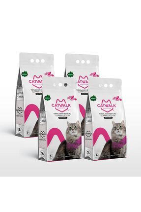 4 Adet Bebek Pudralı Kedi Kumu Ince Taneli Kedi Kumu (4 X 5 LT)