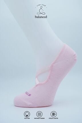 Kaydırmaz Pamuklu Pilates Çorabı (PEMBE)