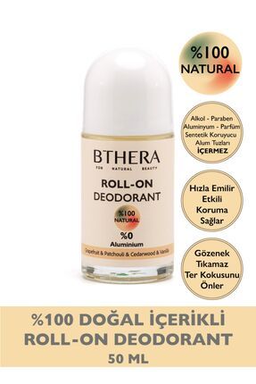 Doğal Roll-on Deodorant Ter Kokusu Önleyici %100Natural-50ml