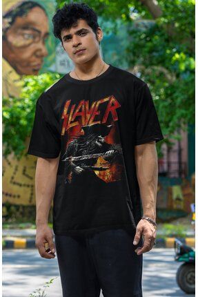 Fuddy Moda Oversize Rock Band Slayer Bask l T shirt Unisex Rock Metal Muzik Bask l Ti ort Fiyat Yorumlar Trendyol