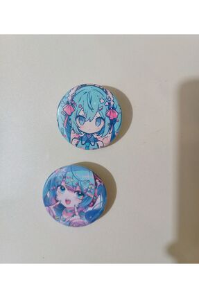 Vocaloid Hatsune Miku Anime Buton Rozet 2 Adet Set