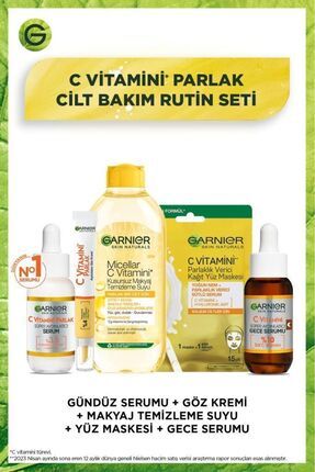 C Vitamini Gece & Gündüz Serum + Göz Kremi + Micellar + Kağıt Maske