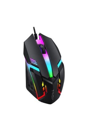 X1 RGB Işıklı Oyuncu Kablolu Gamer Oyuncu Mouse Siyah