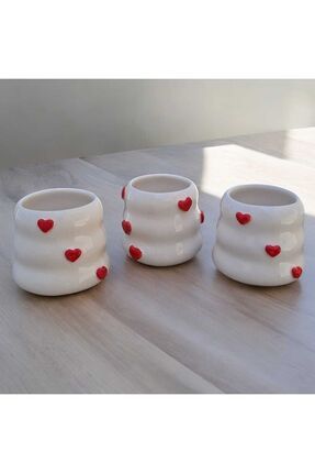 Üç Boyutlu Kalpli Espresso Bardağı Kalp 3 Boyutlu Tek Adet