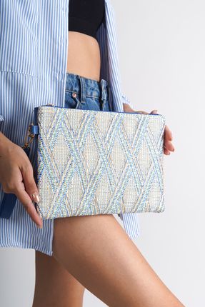 Paris Hasır Kadın Clutch Çanta