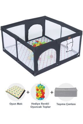 Playard Güvenli Bebek Ve Çocuk Oyun Alanı Oyun Parkı 125x125 Oyun Matı Ve Topları