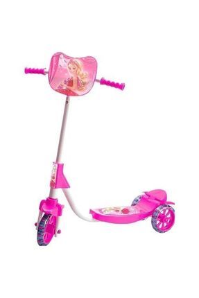 Şeffaf Silikon Tekerlekli Frenli Barbie Figürlü Kız Çocuk Scooter