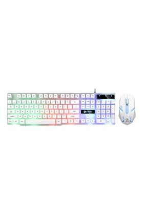 Mekanikal Ultra Sessiz RGB Işıklı Kablolu Mouse Klavyesi Seti, Su Geçirmez, Hızlı Bağlantılı