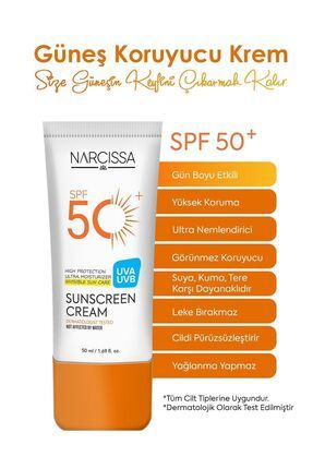 Yüksek Koruyucu, Leke Karşıtı Güneş Kremi 50 SPF+ Waterproof UVA + UVB 50 ML