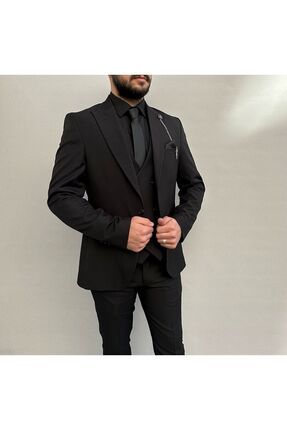 Full Set Siyah Slimfit Takım Elbise