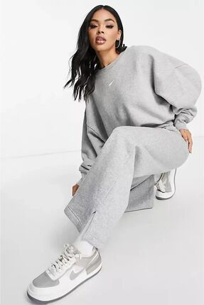 Nike Sportswear Essantial Collection Oversize Kesim Siyah Kad n Sweatshrit